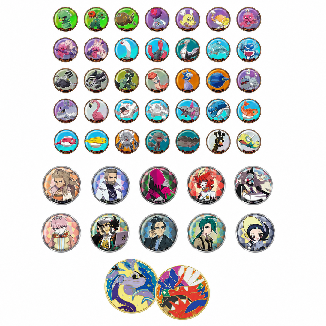 Paldea Metal Magnet Set Vol. 2 met Pokémon metalen magneten, trainer magnets en exclusieve Koraidon & Miraidon secret magnets uit de Paldea-regio.