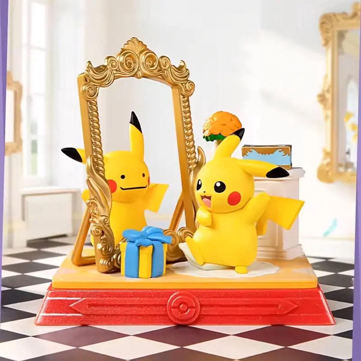 Pokémon Funism collectible figure Pikachu spiegel scène met cadeau