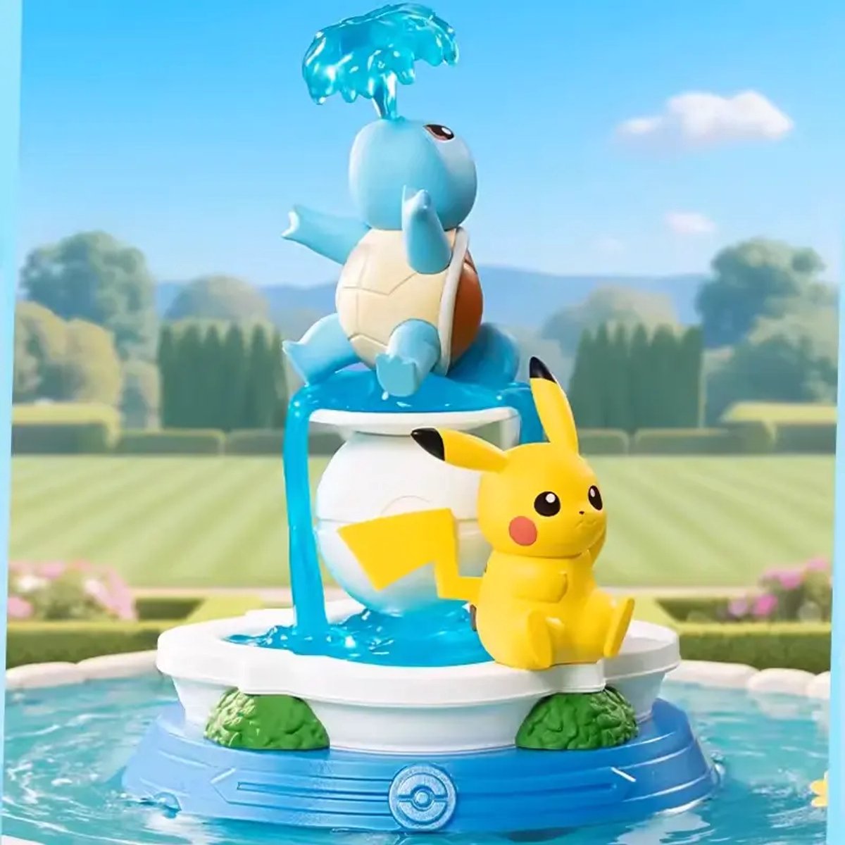 Pokémon Funism figure Pikachu en Squirtle fontein scène collectible