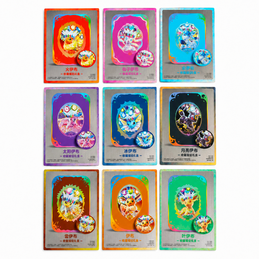 Terestal Gathering Tin Gift Box featuring nine collectible Pokémon-themed cards displayed in a gift box set